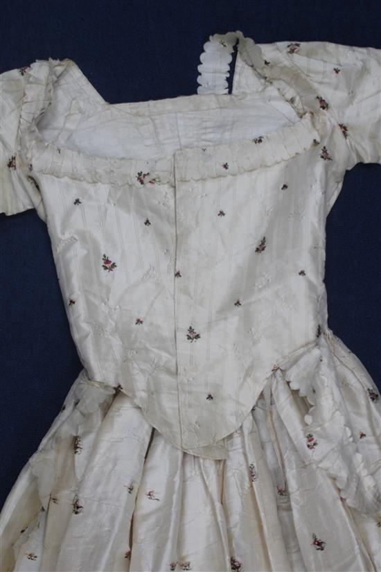 An 18th century Spitalfields silk gown and underskirt,